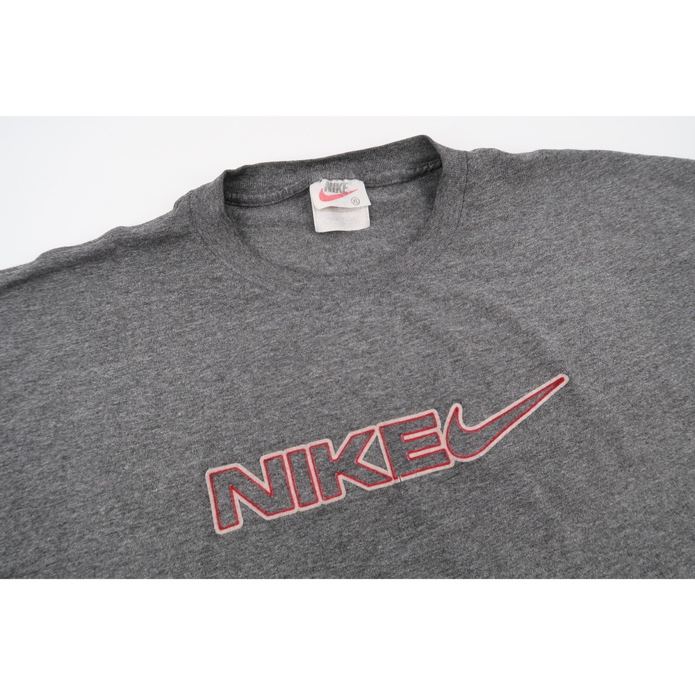Vintage Nike Made in USA Embroidered Logo Shirt Gray Red Men's‎ Size XL